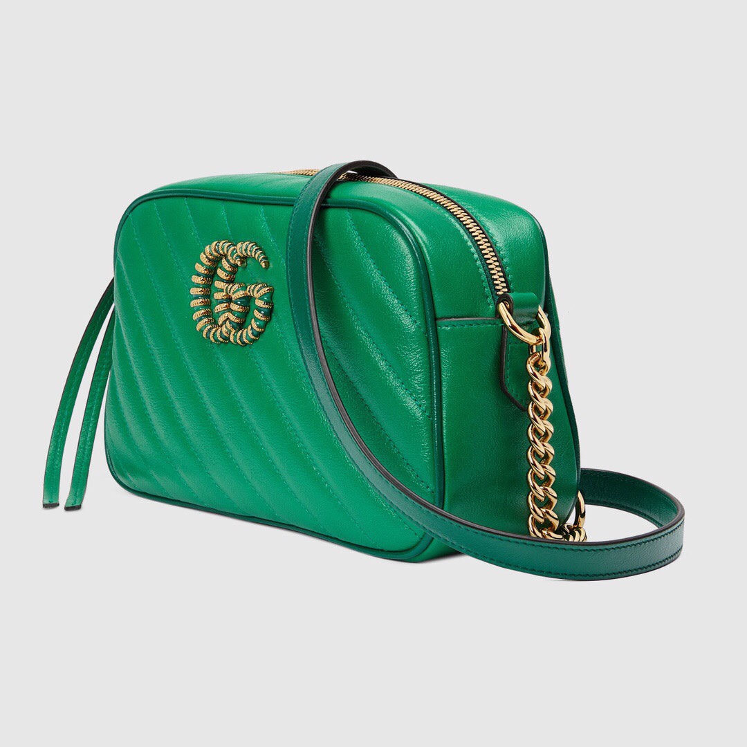 Gucci GG Marmont Small Matelasse Shoulder Bag 447632 Green